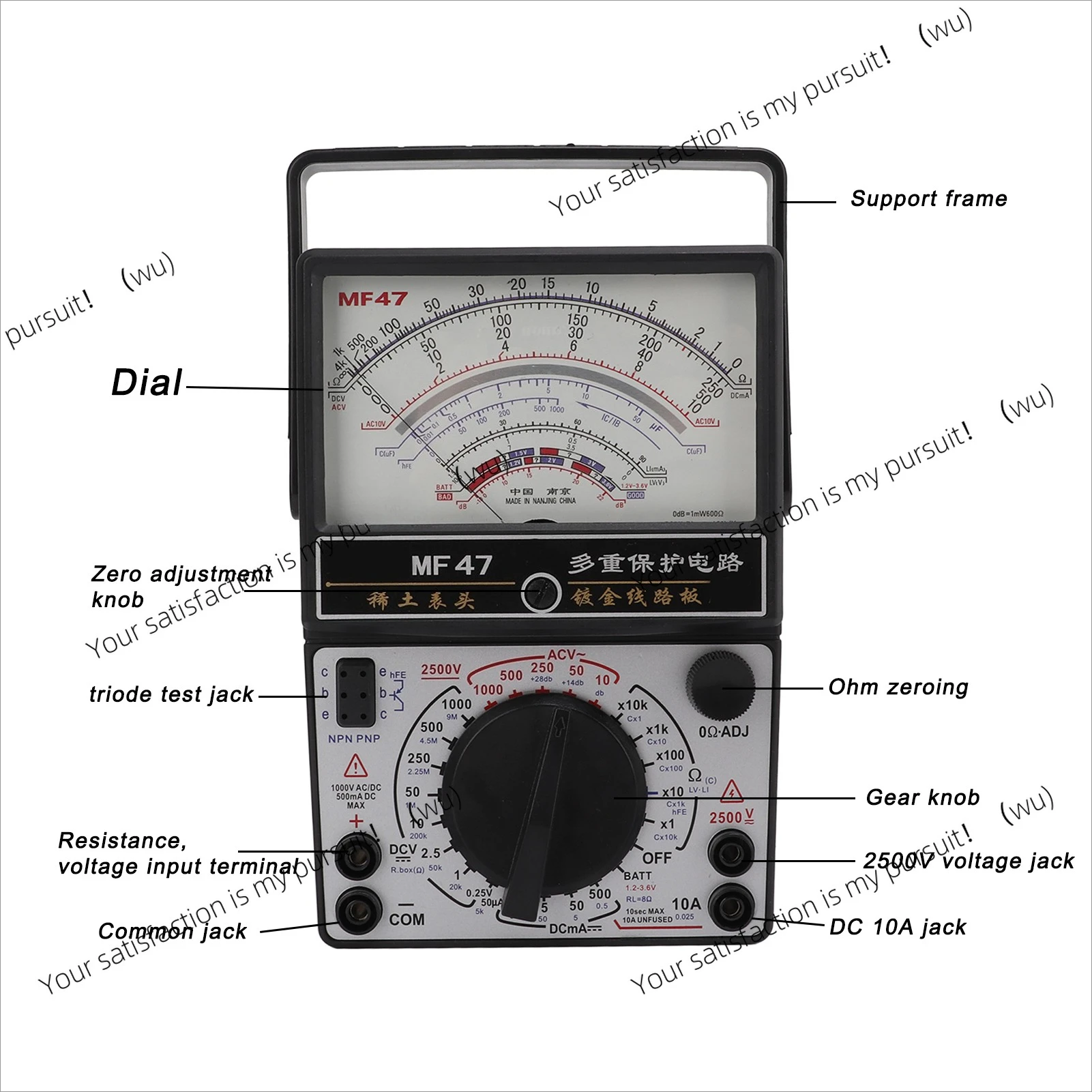 MF47 internal magnetic pointer type, high-precision analog industrial voltmeter
