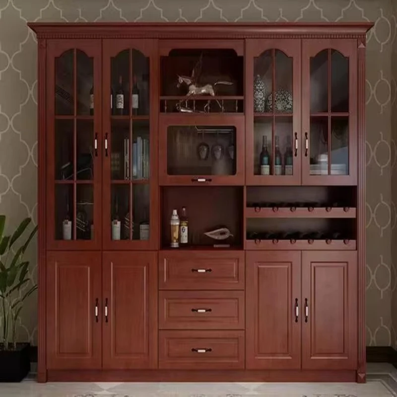 Luxury Home Furniture Wine Display Cabinet Wood Furniture Living Room Wine Cabinet