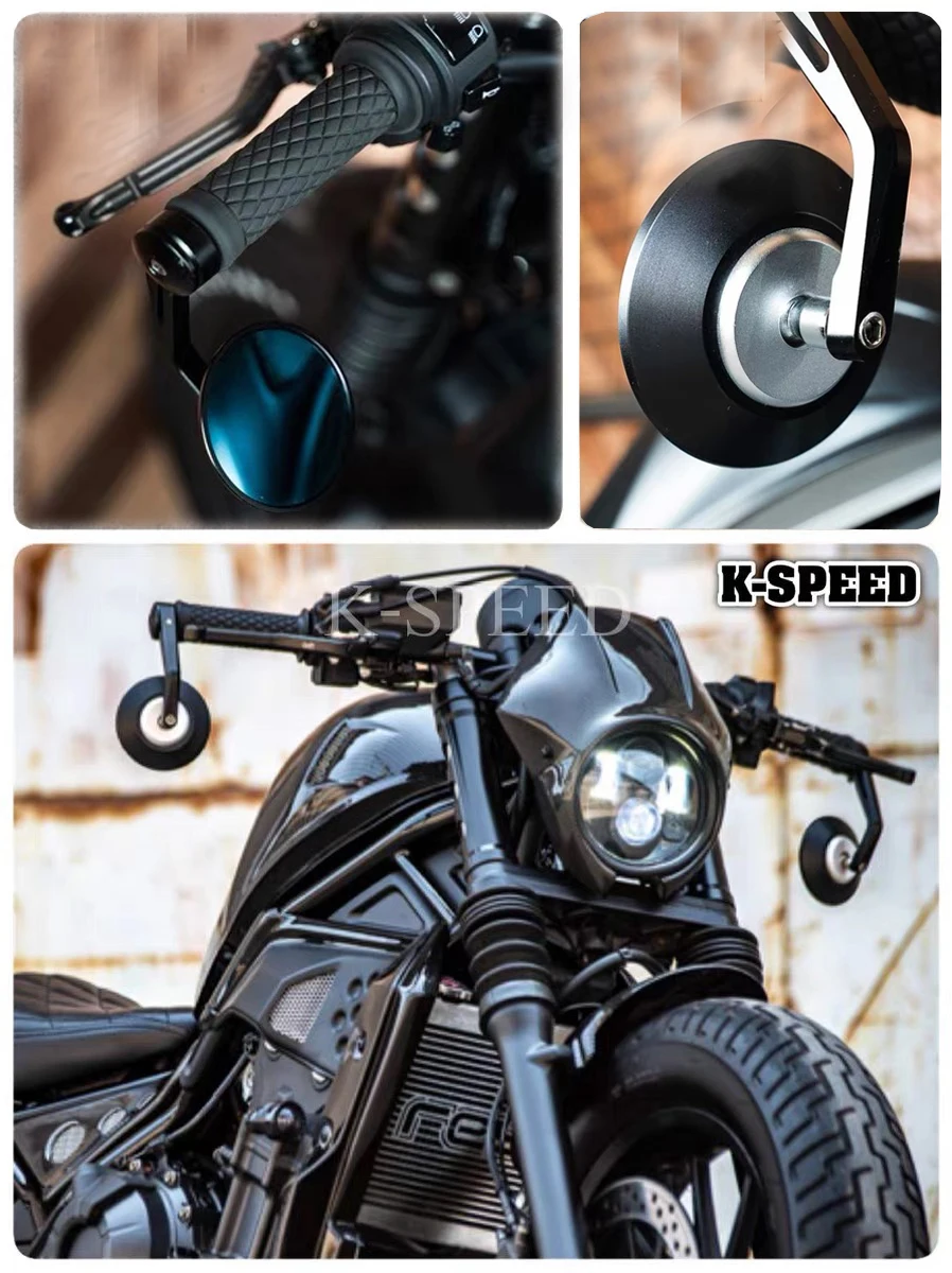 

For Honda Bar End Side Mirrors CMX500 CMX1100 CMX300 Accessories Retro Rear View Mirror Side Mirror Handlebar Bar End Rearview