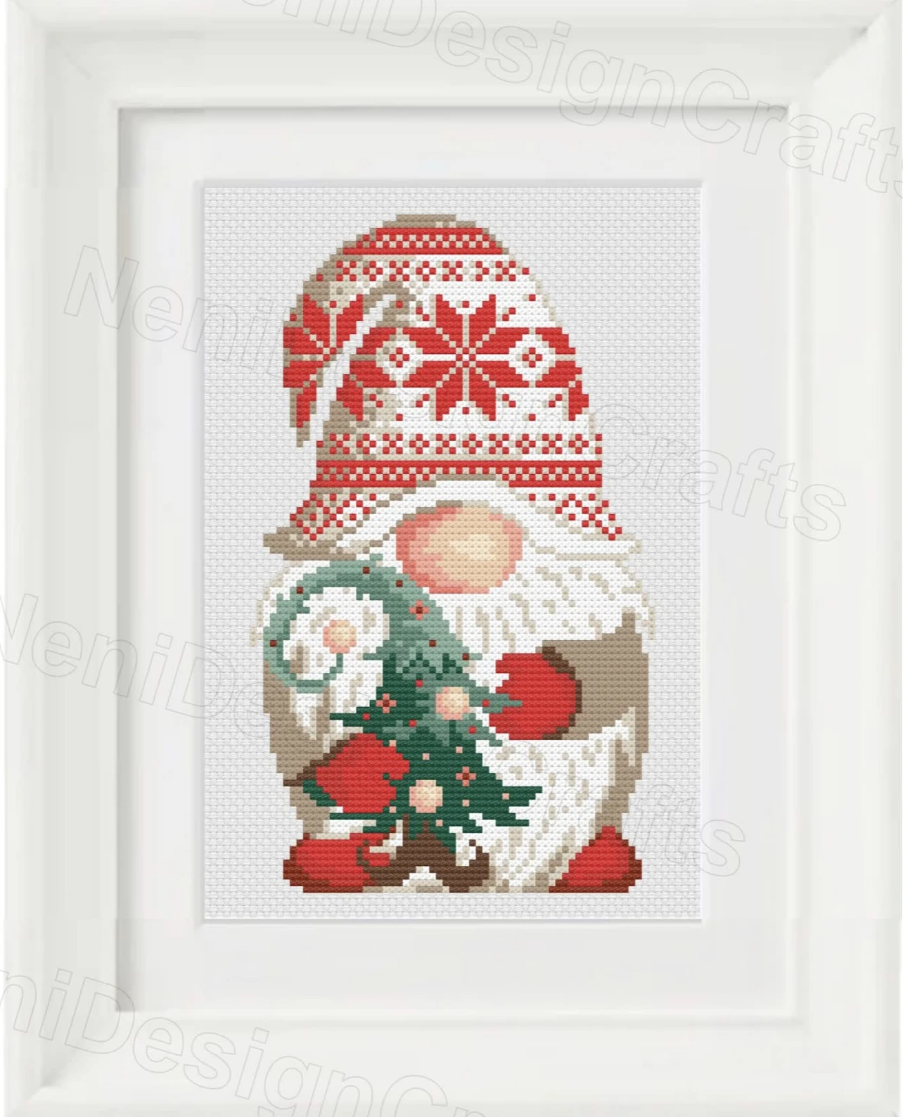 Dwarf Series Norwegian Dwarfs and Christmas Tree Top Quality Beautiful Counted Cross Stitch Kits Embroidered Home Decoration