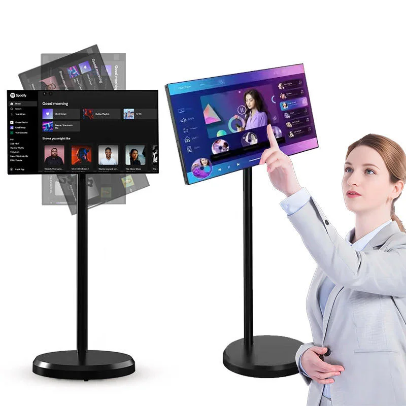 New S01T 21.5 inch Android 15 Movable Smart Screen, 1920*1080 IPS Touch Display, 8-core CPU 64GB Tablet, 4-6 Hours Battery Power