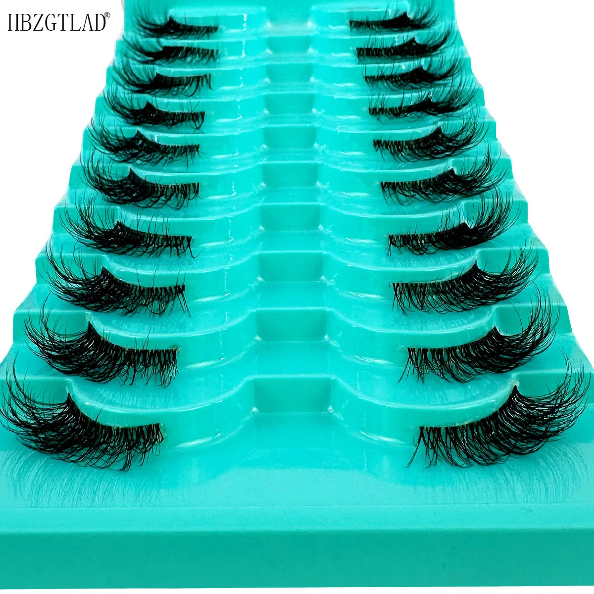 10pairsFluffy Half eye Mink Eyelashes Clear Band Eye Lashes Crisscross Transparent Band False Eyelashes Handmade Dramatic Lashes