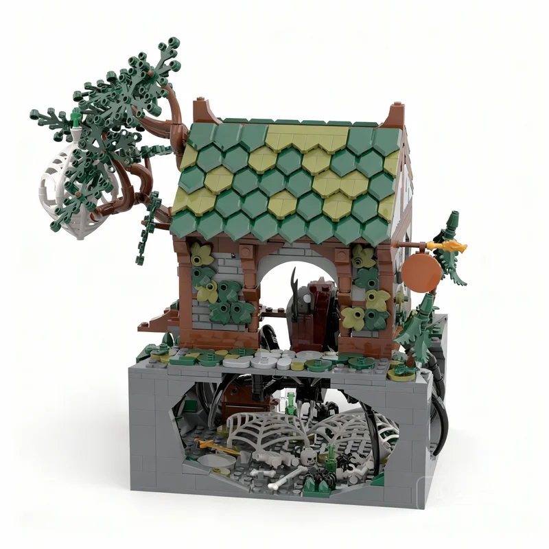 

850PCS MOC Hero Movie Spider Tavern Model DIY Creative Assembly Bricks Home Decor Display Birthday Gift Collectible Collection