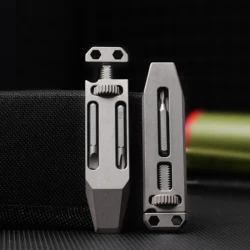 TGZUO 4in1 Multifunctional Tool Titanium Alloy Screwdriver Wrenches Pry Bars Outdoor Portable EDC Durable New Gray ﻿