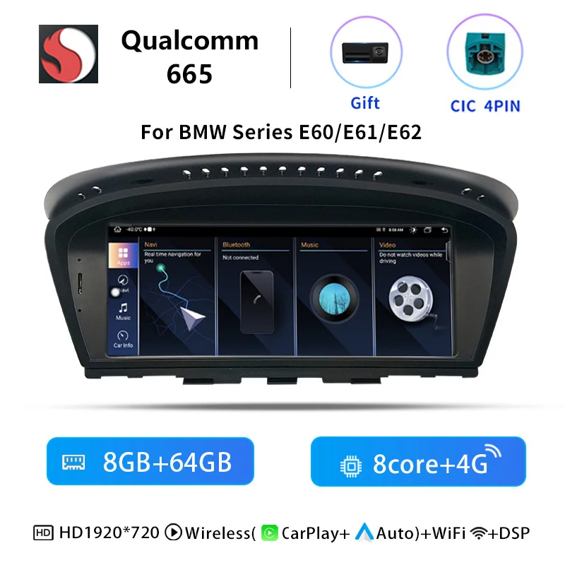 Android 14 Autoradio voor BMW Serie 5/3 E60 E61 E62 E63 E90 E91 Stereo Auto Multimedia CIC CCC GPS Navigatie Head Unit Carplay
