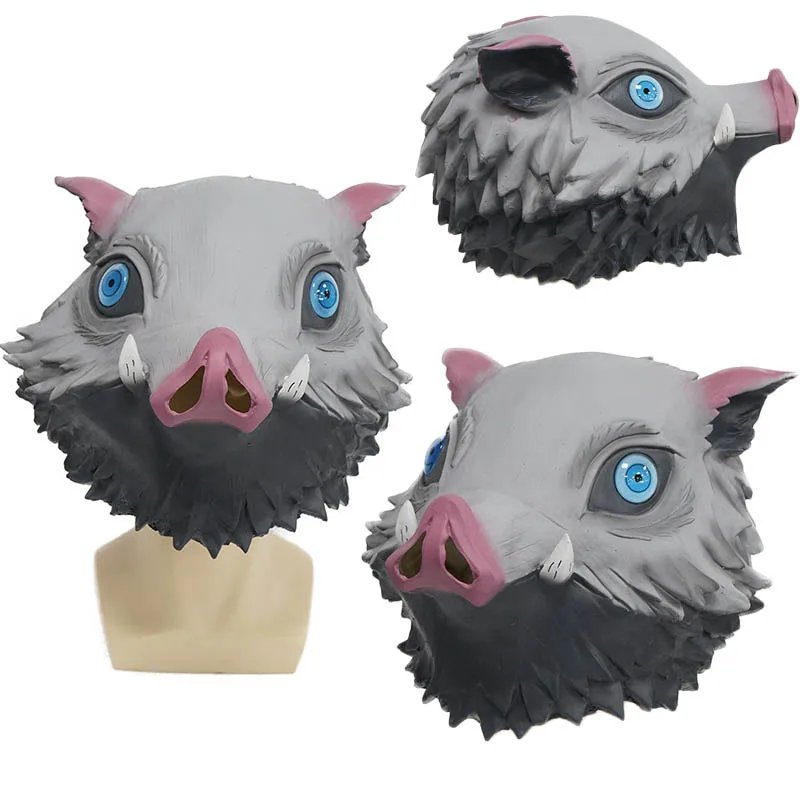Hashibira Inosuke Pants Fancy Dress Pants Cosplay Costume Outfit Apron Hashibira Inosuke Mask Wig Latex Helmet Cosplay Anime