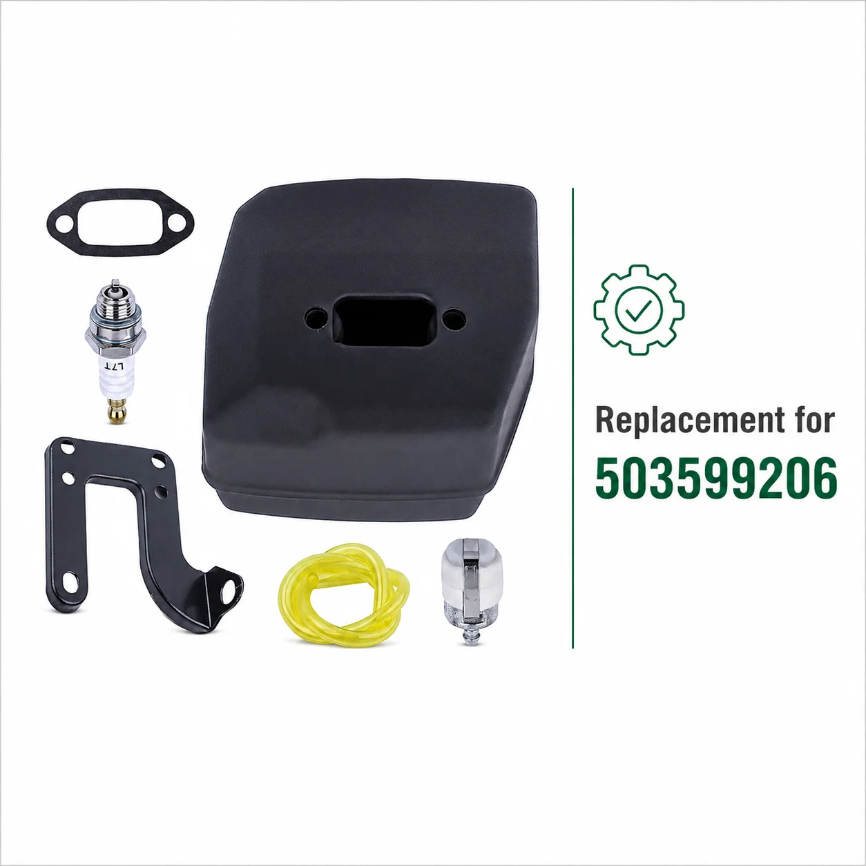 Exhaust Muffler Fuel Line Filter Spark Plug Kit For JONSERED 625 625II 630 670 670 Champ Chainsaw Replaces 503599206 & 503476901