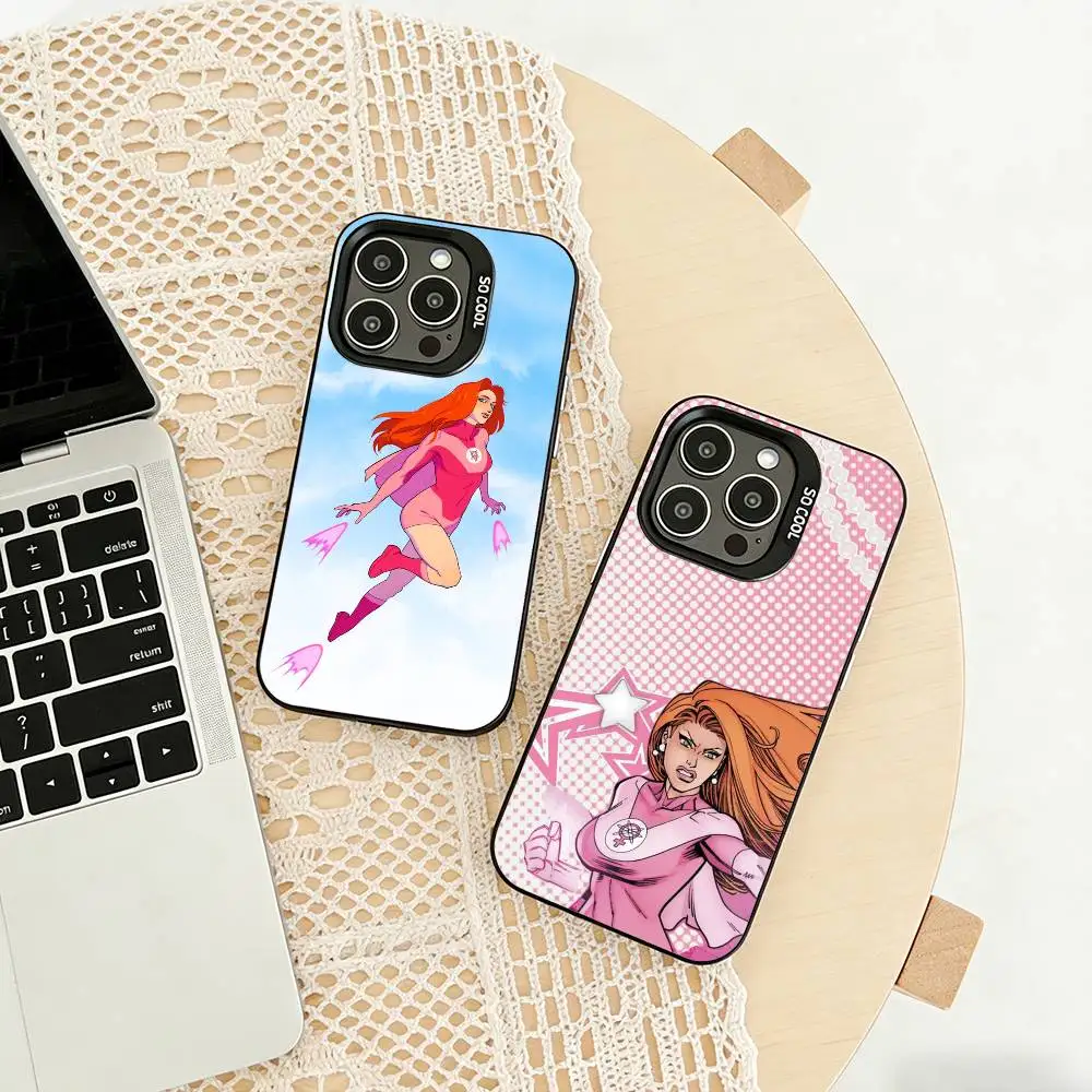 

I-Invincible Season 2 Atom Eve For Phone Case For iPhone 17,16,15,14,13,12,11 Plus,Pro Max,XS,Colored silver phone case