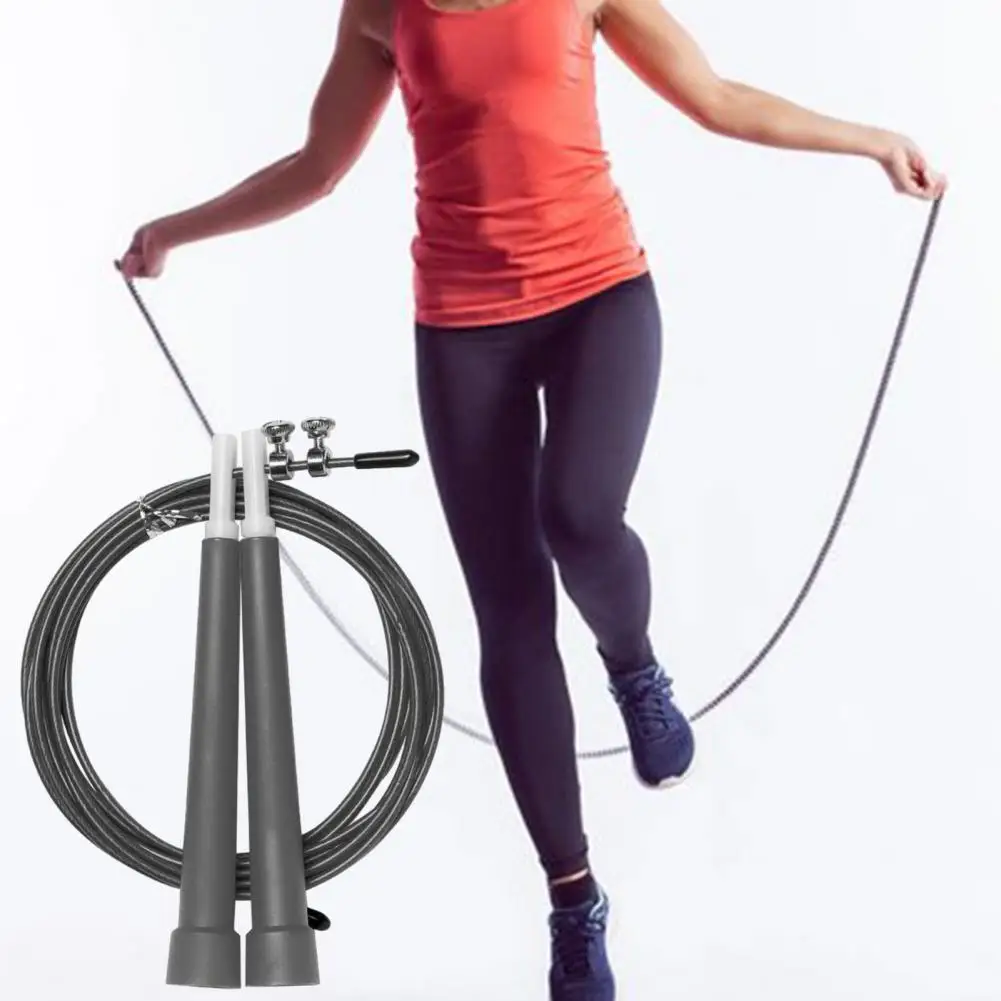 Workout Jump Rope Adjustable Steel Wire Jump Rope with Ergonomic Handles Weighted Fitness Skipping Rope 3-meter for Adults