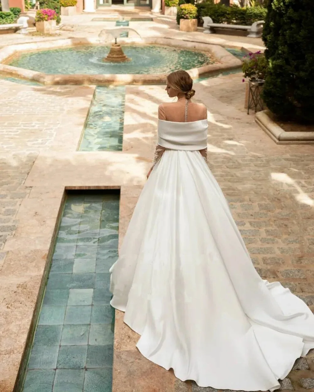 فساتين زفاف دانتيل عتيقة مخصصة برقبة عالية وأكمام طويلة مزينة بفستان زفاف رائع فستان عروس الأميرة رداء de mari ée #2