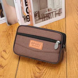 Mobile Phone Belt Bag For Men Coin Purse Molle Waist Bag Cell Phone Pouch Card Holder Canvas Fanny Pack Waist Bag