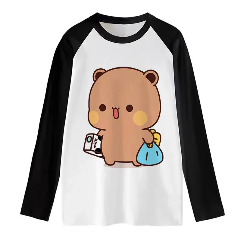 Harajuku T-Shirt Neu im Trend 2026 Damen Langarm-Raglan-T-Shirt für Tägliche Freizeitkleidung Sportlich und Elegant Kawaii Oberteile – Detail 5