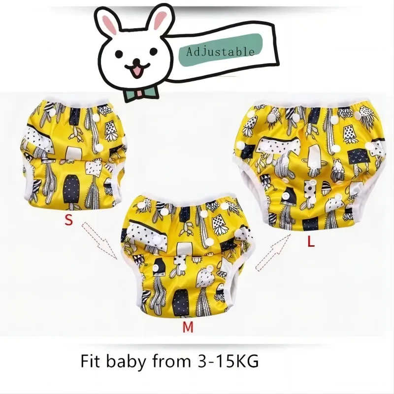 1Pcs Baby Swimming Diapers Summer Breathable Mesh Fabric Adjustable Pool Reusable Washable Pant Swim Nappy