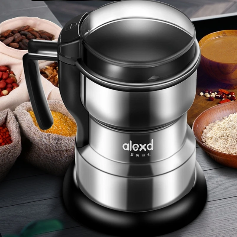 Stainless Steel High-power Coffee Bean Grinder Cereal Beans Spices Grinder