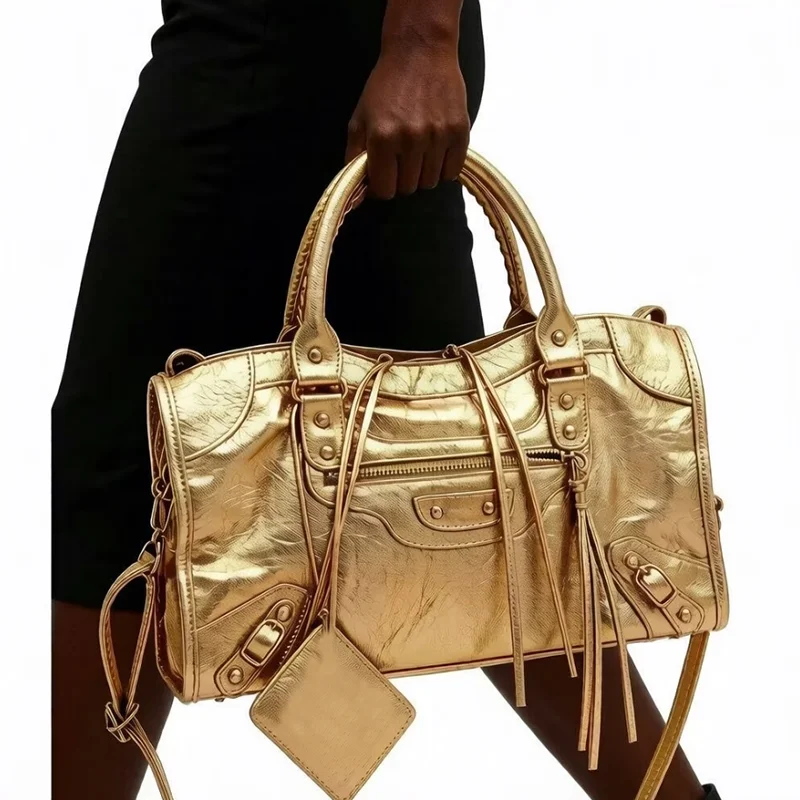 New 2026 Autumn Winter Women's Handbag Brand Sign Golden Tote Crossbody Bags Big Size Shoulder Bags for Women Luxury Design Bags