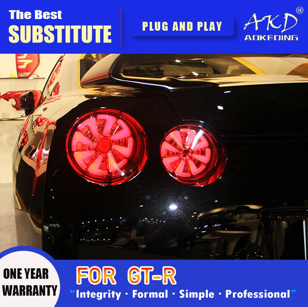 

AKD Tail Lamp for Nissan GT-R LED Tail Light 2007-2018 GTR Rear Fog Brake Turn Signal Automotive Accessories