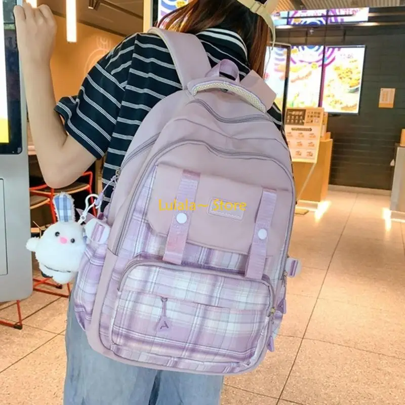 

Y4QA Trendy College Backpack Students School Bag Lovely Backpack Travel Rucksack Large Capacity Daypacks Travel Backpack