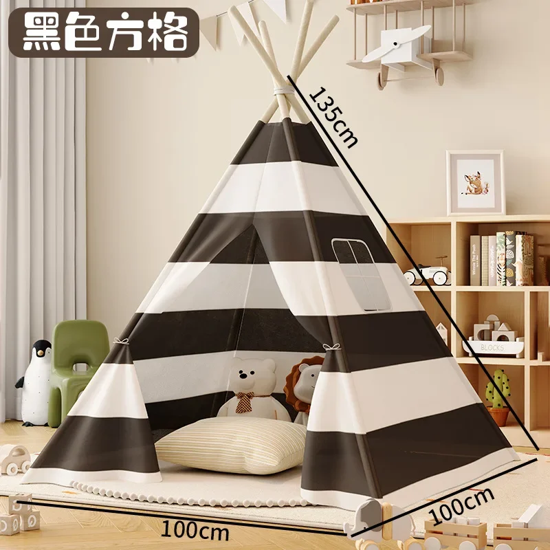 1.35m tenda para crianças interior doméstico portátil dobrável princesa wigwam bebê menina e menino brinquedo castelo tenda jogar casa para crianças