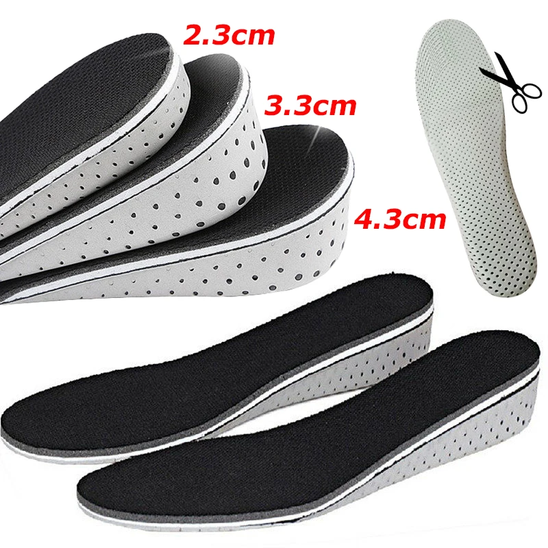 Height Increase Insoles Men Women 2/3/4 CM Lift Up Invisible Foot Pads Inner Elevator Adjustable Cut Shoes Cushion Heel Insert