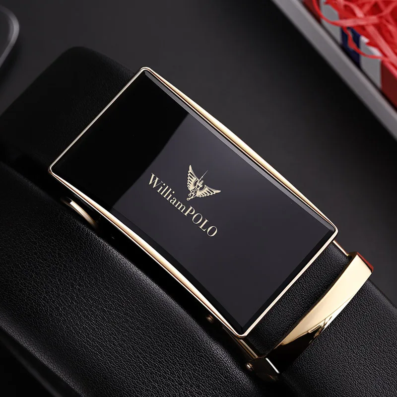 Luxury brand Men's leather belt with automatic buckle, simple and casual belt, fashionable and personalized belt