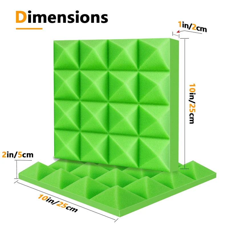 Mousse Acoustique Insonorisée pour Studio de Musique à Domicile, Panneaux d'Isolation de Réduction du Bruit pour Mur de Salle KTV, 12 Pièces