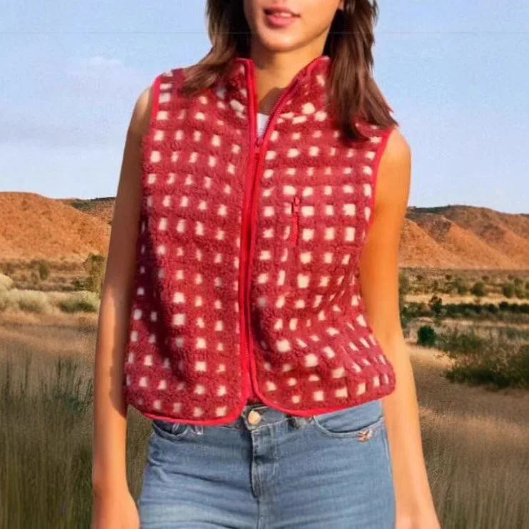 

Осень-зима, новая мода, вафельный женский бархатный топ на бретелях, простой женский жилет без рукавов с высоким воротом на молнии, топы