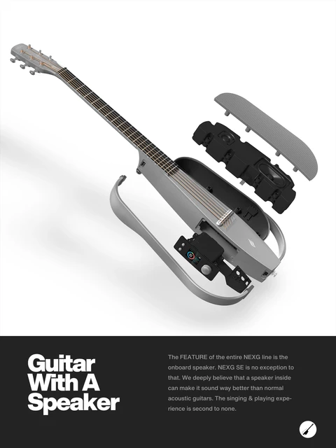 Enya 2024 NEXG SE Smart Audio Guitar (Purple) with Case and Wireless Headset Mic | Reverb ENYA NEXG SE GRAY