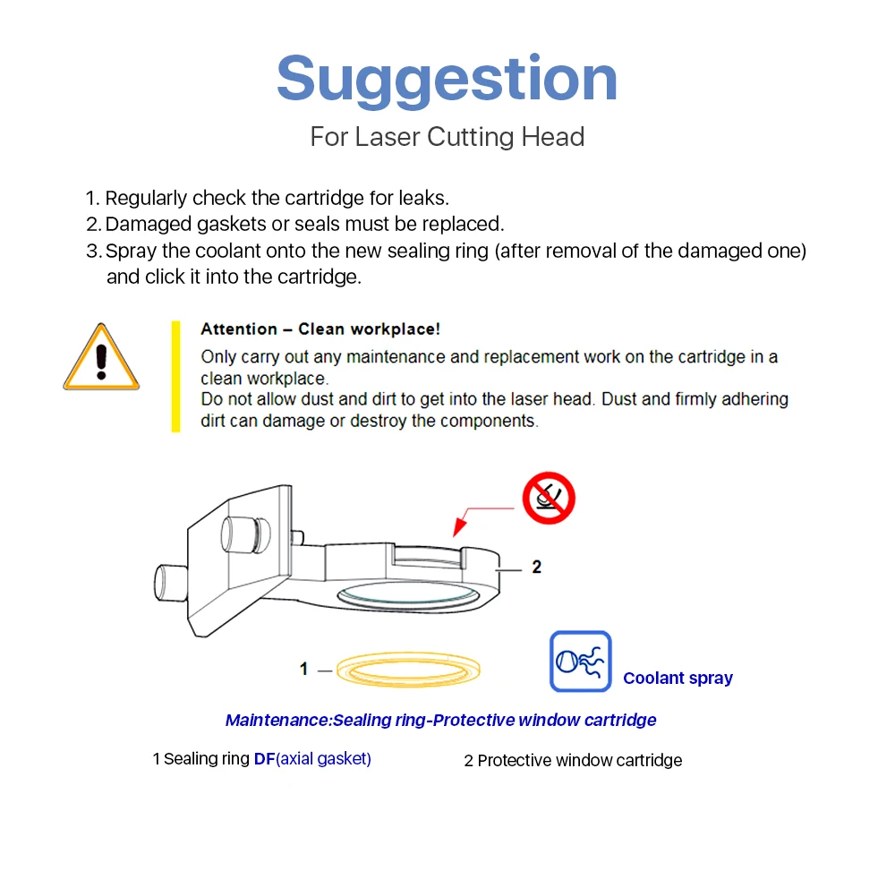 Cloudray-Dichtungsring-Unterlegscheibe, Schutzfenster für Raytools/Precitec/WSX/Bodor, anpassbare Größe für Faserlaserkopf 1064 nm – Detail 10