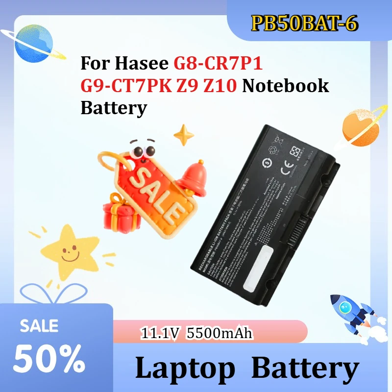 

PB50BAT-6 CPB5S01 Li-ion Gaming Laptop Replacement Power Pack For Hasee G8-CR7P1 G9-CT7PK Z9 Z10 Notebook