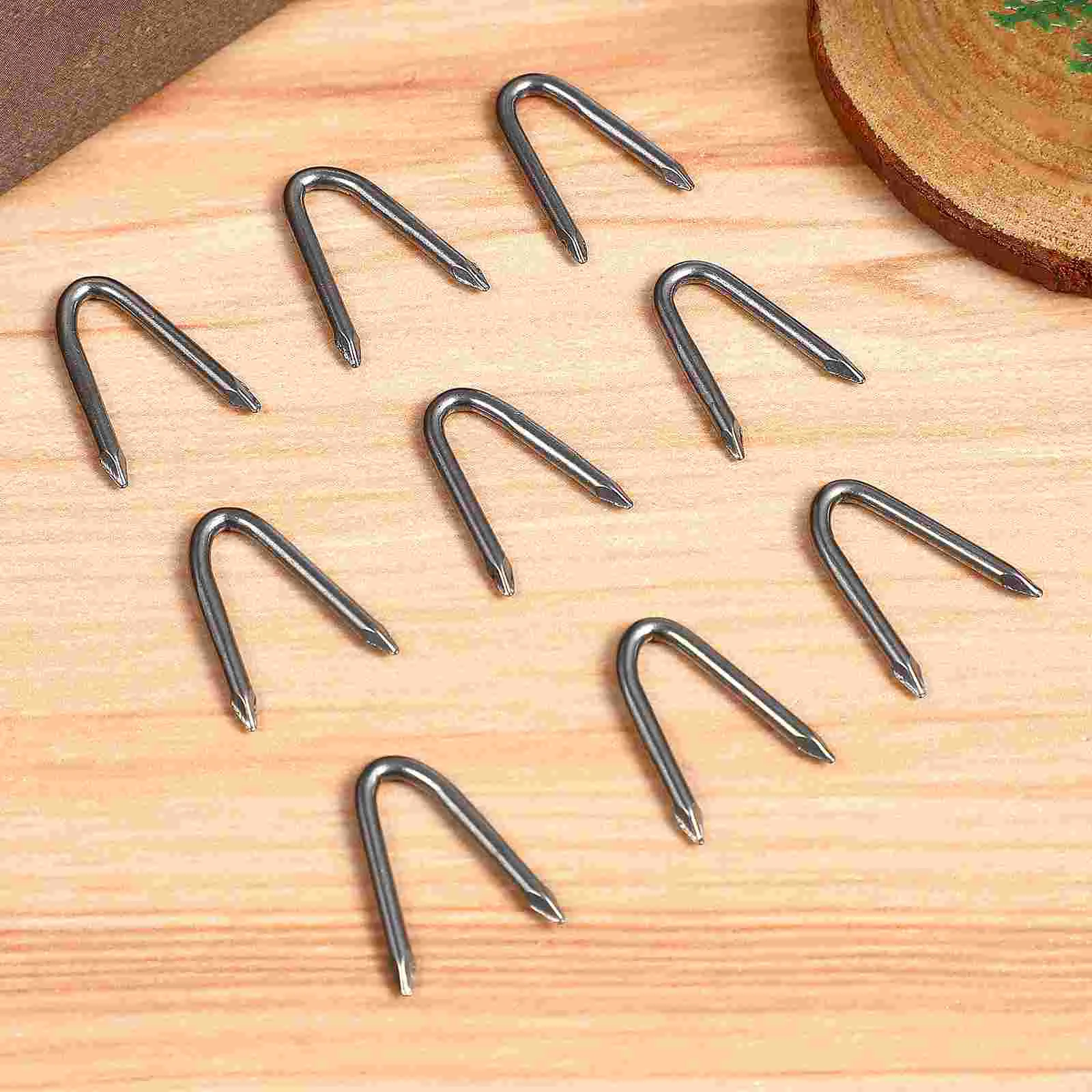 70 Pcs Fence Nails Fixing Staples Fencing Netting U Cable Wire Fasteners Iron for Wood