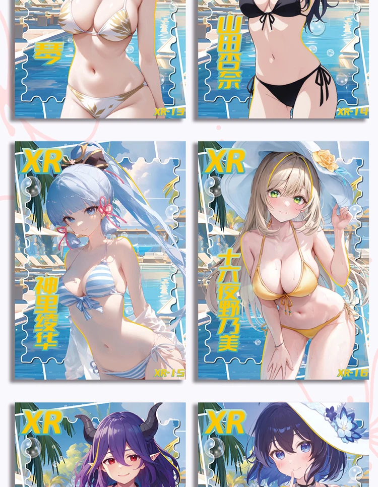 Goddess Story Dou KA Tang a través del aspecto de las tarjetas de vidrio, traje de baño de sirvienta de chica Sexy, tarjeta de fiesta de Bikini, juguetes Doujin y pasatiempos, regalo