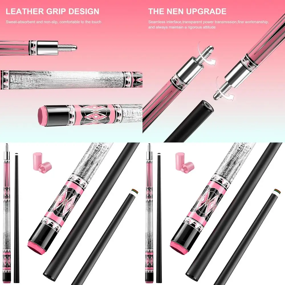 

Двухсекционный профессиональный бильярдный кий 58 с наконечником 12,5 мм, стекловолокном, 20 унций и кленовым стержнем