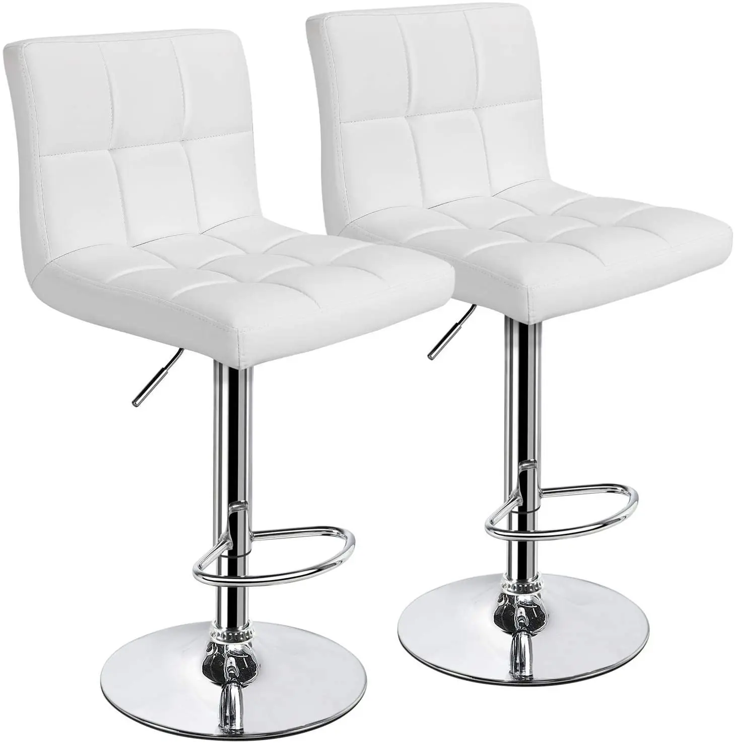 Fashion Bar Chair Adjustable Counter Height Armless Set of 2 with Bigger Base Swivel Stools Chairs Bar Stools