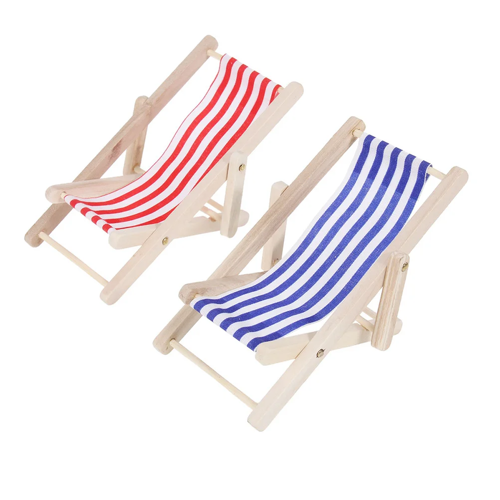 Miniature Adornments Baby Lounger Bamboo Furniture House Crafts Child Beach Chair