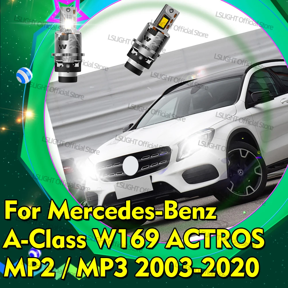 

2Pcs LED D2S D2R For Mercedes-Benz A-Class W169 ACTROS MP2 / MP3 2003-2020 Front Headlights 30000LM Car Head Lamp 12V 110W Bulbs