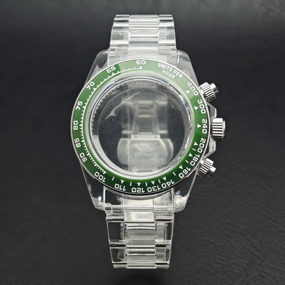 39,5mm VK63 Transparentes Herrenuhrengehäuse Passend für VK63 Uhrwerk und 20mm Armband Uhrenzubehör Uhrenteile Uhrenbox – Detail 7