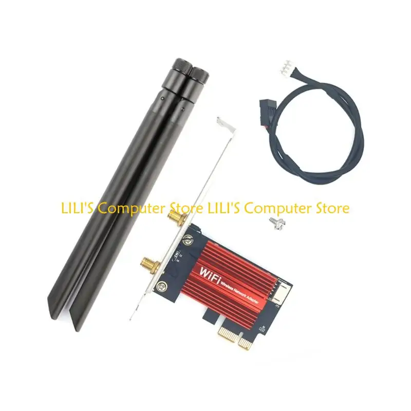 A52B 5400mbps Triple Band 2.4G 6Ghz การ์ดเครือข่ายที่รองรับบลูทูธสำหรับพีซี