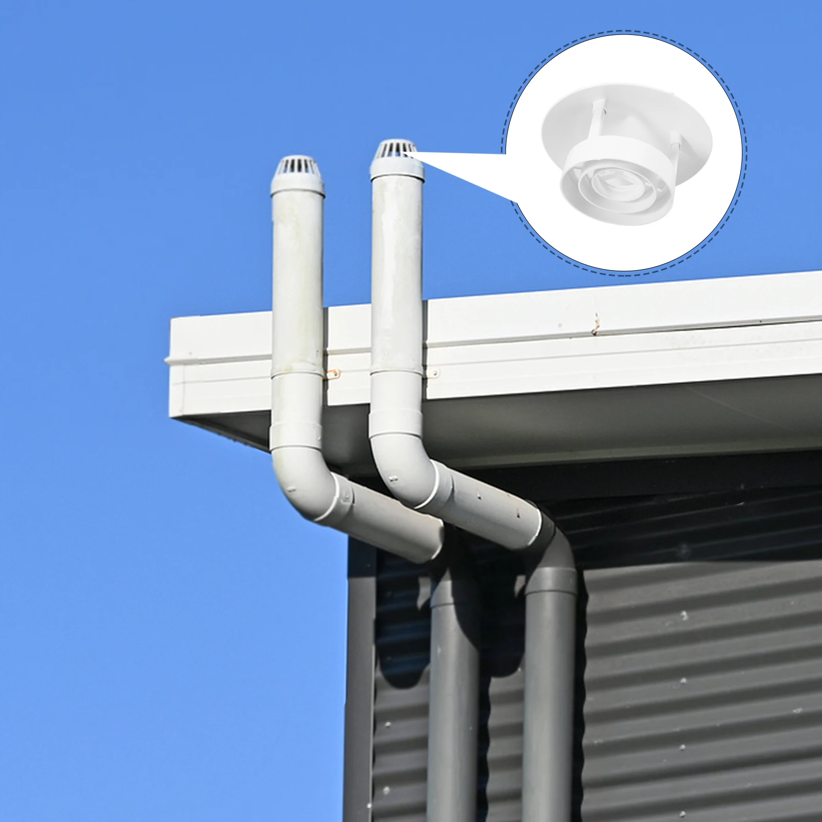 

Rain Hat Chimney Caps PVC Durable Weather Protection Smoke Dispersion Easy Installation Fireplace Covers Roof Vent Rainproof