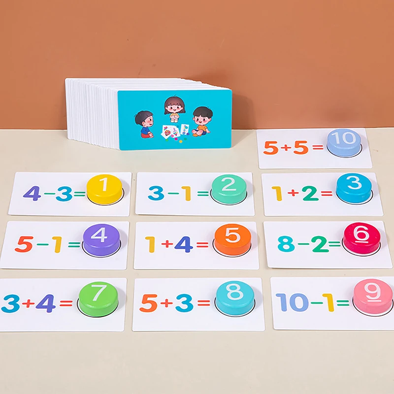 Addition Subtraction Operation Montessori Logical Thinking Training Math Toys Children's Wooden Number Board Cognitive Matching