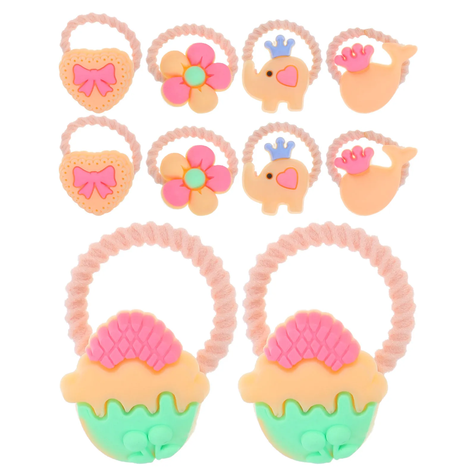 

10Pcs Dog Hair Ties Pet Grooming Elastic Bands Puppy Accessories for Long-Haired Dogs Cartoon Animal Hair Ties