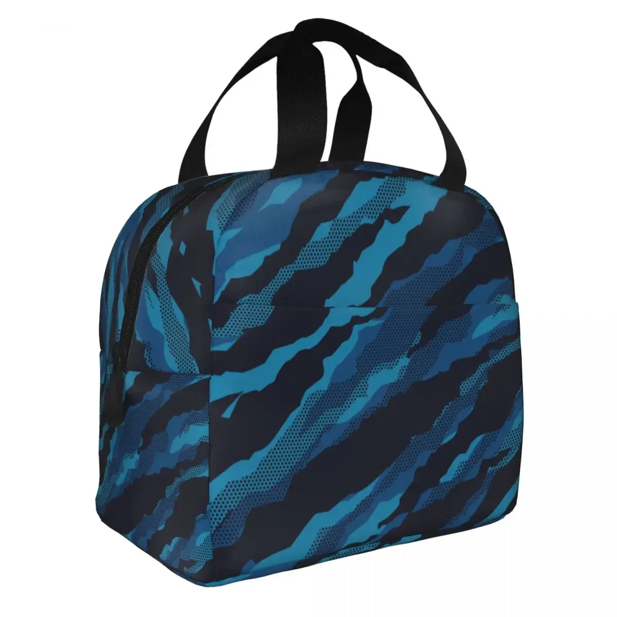 Camouflage Lunch Bag Portable Insulated Canvas Cooler Thermal School Tote for Women Girl