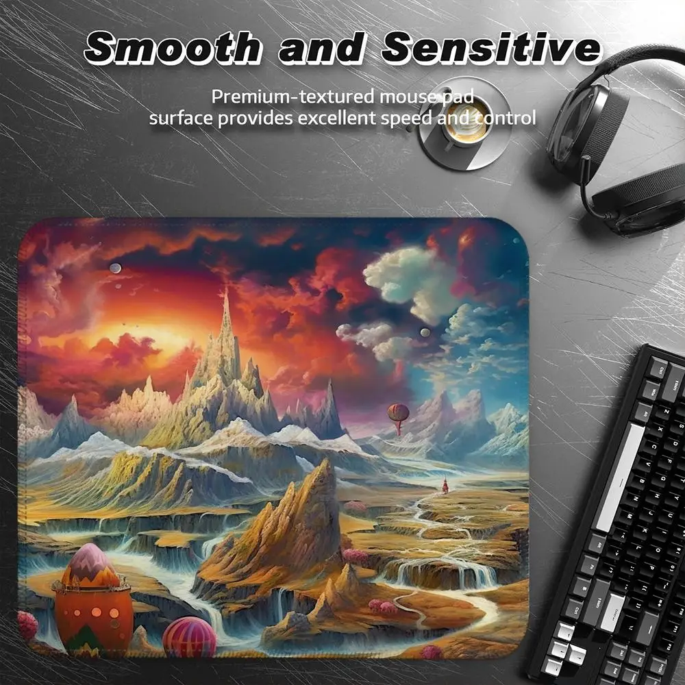

Коврик для мыши Fantasty Landscape, маленький настольный коврик, клавиатура для настольного компьютера, беспроводная мышь для мальчика, подарок для игр, подставки