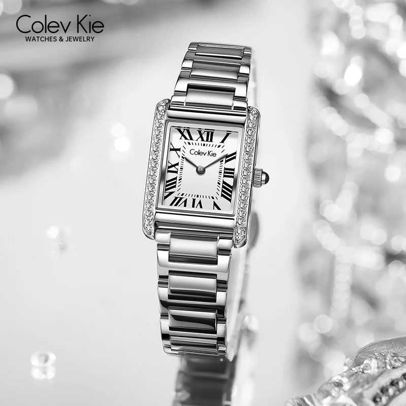 ColevKie Waterproof Watches for Women Fashion Luxury Stainless Steel Quartz Watch High-end Ladies Wristwatch Girls Gift Set