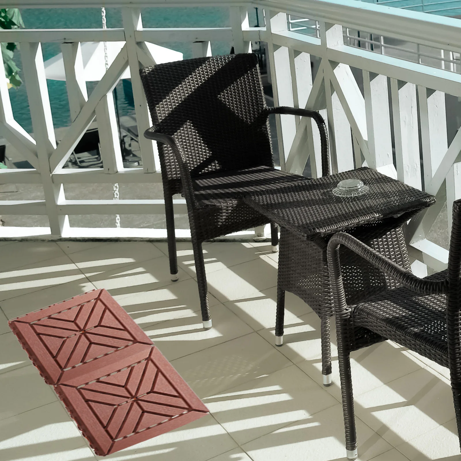 

Plastic Interlocking Deck Tiles Outdoor Flooring Solution for Backyard Walkway Courtyard Floor Slabs Garden Tiles Self-Assemble