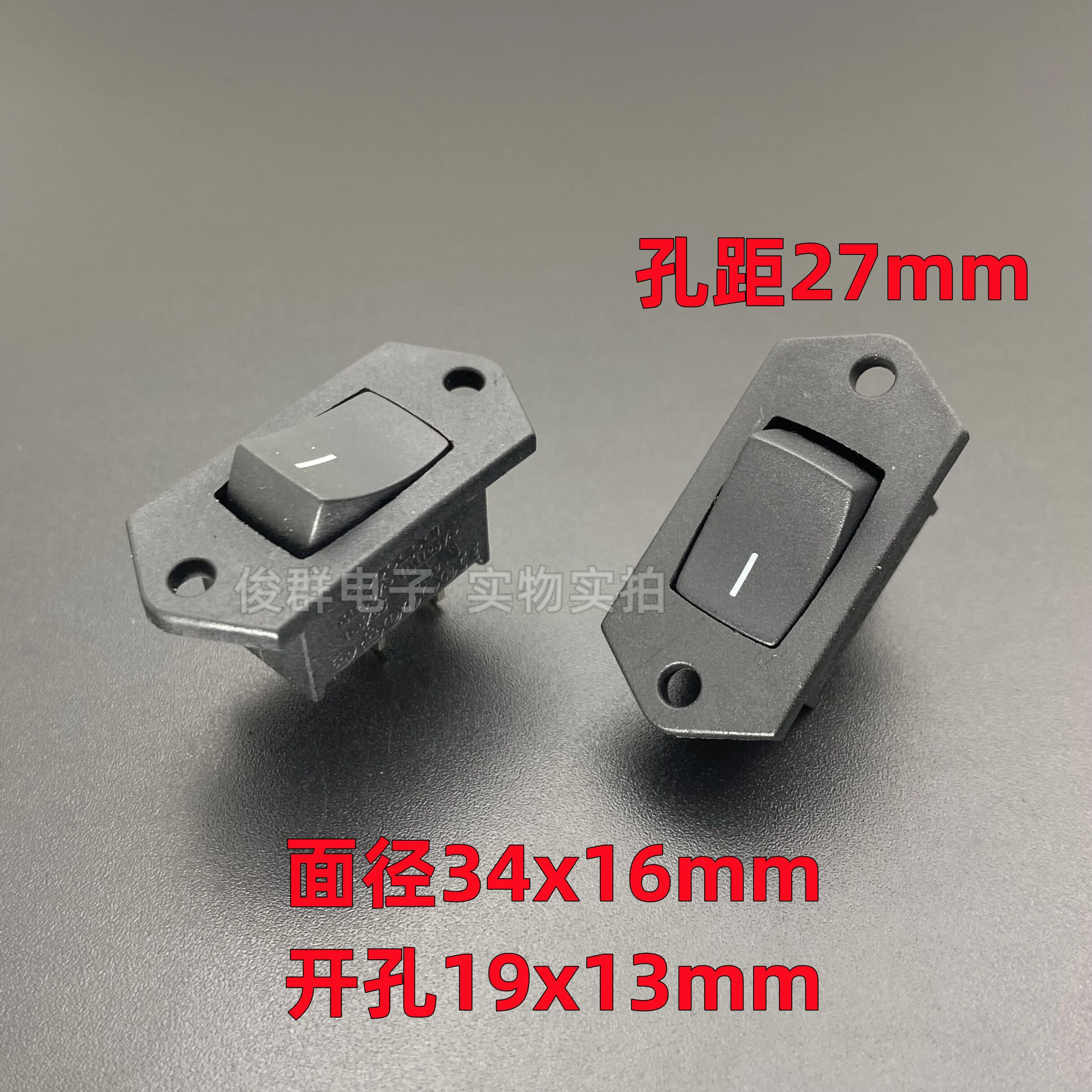 

10 шт./упак. Импортный тумблер R13-2 в форме лодки с фиксированным отверстием, 2-контактный, 2-позиционный, 6А, кнопка-тумблер в форме лодки