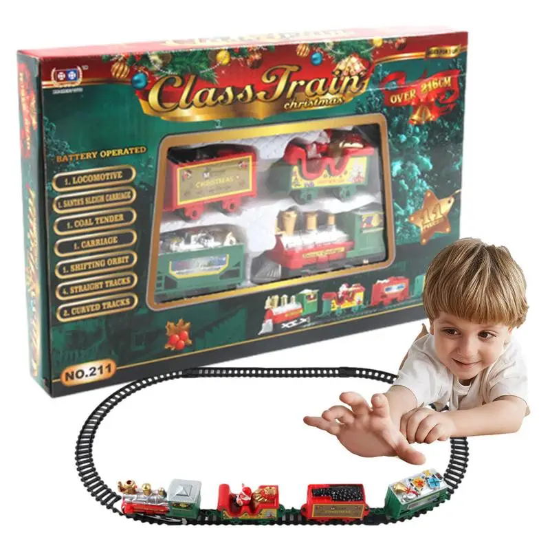 Christmas Train Sets Christmas Classic Toy Train Set With Cargo Cars DIY Assembling Educational Toys Fun Rail Car Building Toys