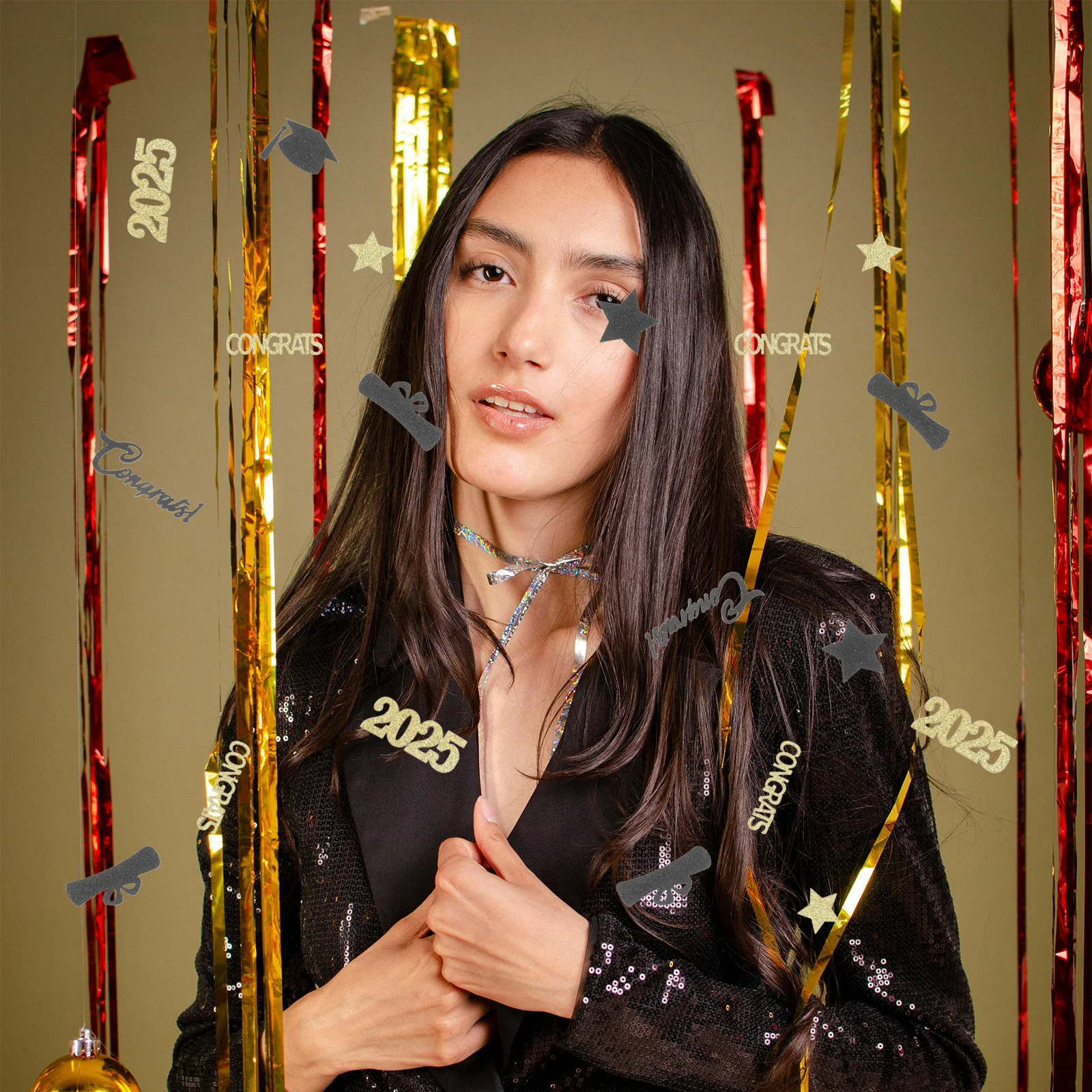 

Glitter Graduation Party Table Decorations Colorful Grad Cap Confetti for Kindergarten Preschool High School College