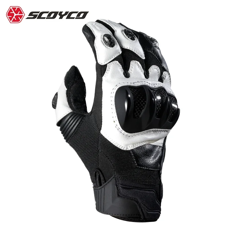 

SCOYCO Men Women Summer Motorcycle Riding Gloves TPU Carbon Fiber Shell Anti-drop Wear-resistant Goat Leather Superfiber Gloves