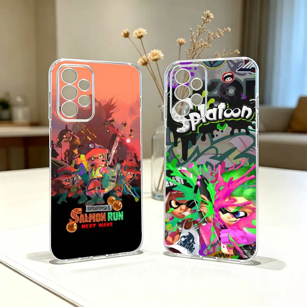 Game S-Splatoon Phone Case Transparent Silicone Soft For Samsung S25,S24,S21,S22,S23,S30,Ultra,S20,Plus,Fe