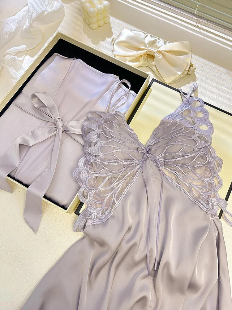 

plus Size Strap Sleepwear Women Sexy Home Clothes Set Summer Thinming V-Neck Sleeveless Polyester Fiber Korean Style